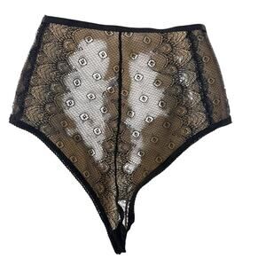 Fashion Nova Favorite Surprise Strappy Cage Panty Black Womens Queen